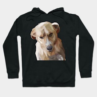 cynical dog stare-vector art Hoodie